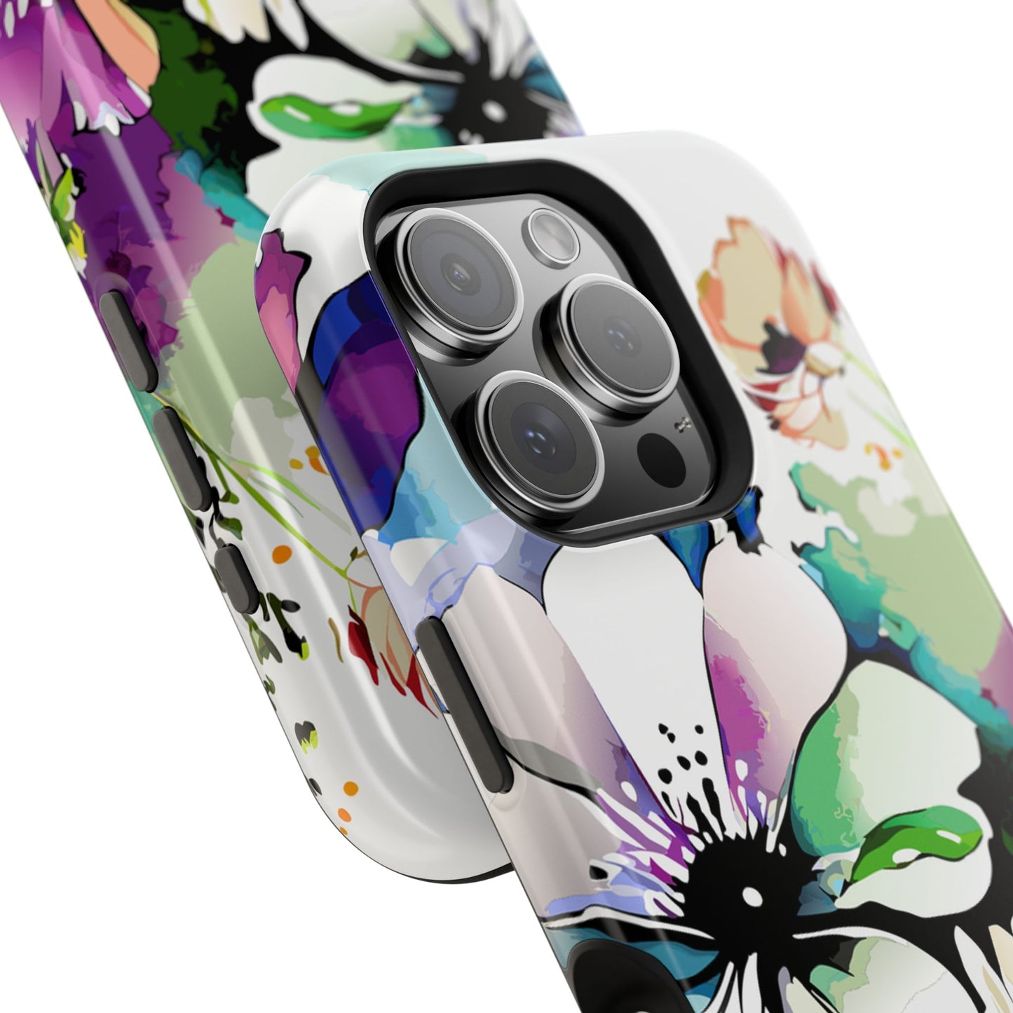 Floral Watercolor Magnetic Phone Case — Impact‑Resistant Protective Cover