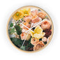 Floral Wall Clock - Elegant Home Decor, Flower Decor, Gift for Flower Lovers