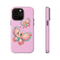 Cute Butterfly Phone Case, Tough Phone Cover, Girly Phone Accessory, Unique Gift for Her, Kids Phone Case, Floral Design Case