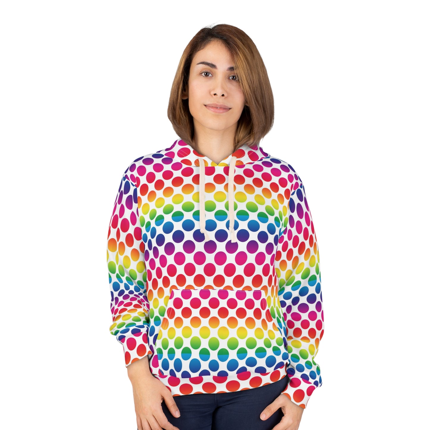 Rainbow Polka Dot Unisex Pullover Hoodie, Colorful Hoodie, Trendy Sweatshirt, LGBTQ+ Pride Apparel, Cozy Gift for Friends, Fun Fashion [...]