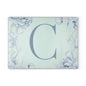 Elegant Floral Monogram Glass Cutting Board, Personalized Kitchen Decor, Wedding Gift, Housewarming Gift, Cooking Essentials, Unique Gift