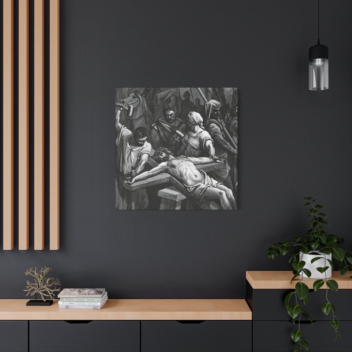 Crucifixion Art Matte Canvas Print – Stretched Religious Wall Decor