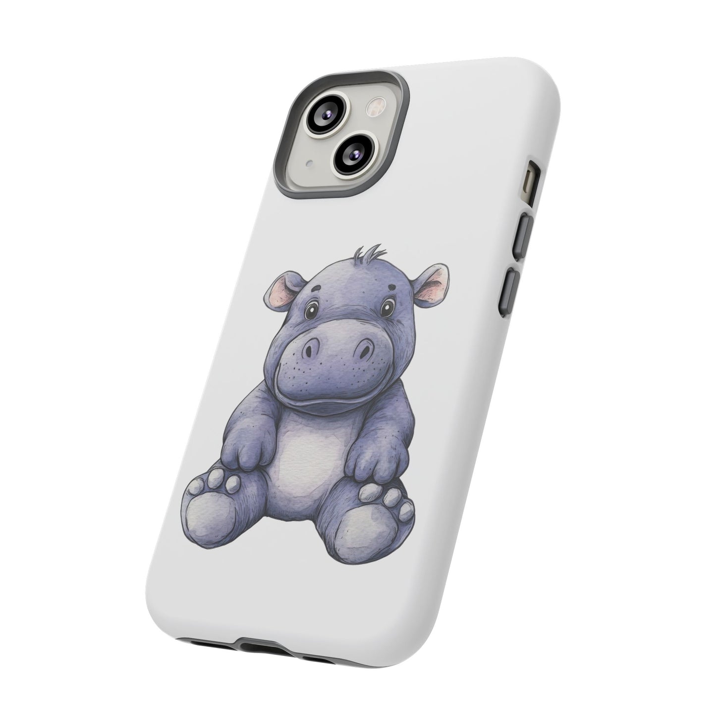 Cute Hippo Phone Case, Unique Tough Cases, Animal Lover Gift, Cute Animal Design, Baby Animal Phone Accessory