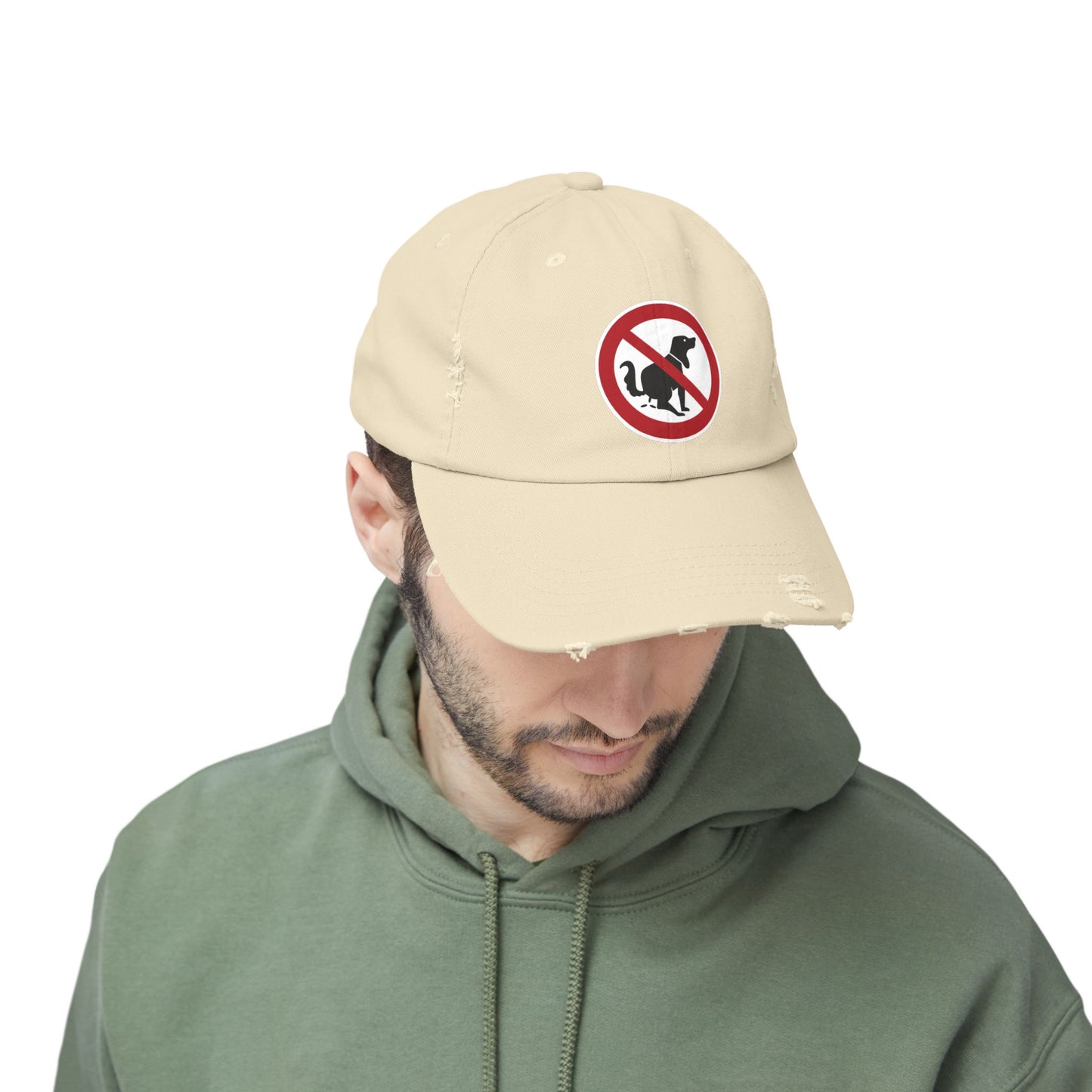 Unisex Distressed Cap with No Dogs Allowed Design | Casual Wear, Dog Owners Gift, Trendy Cap for Pet Lovers, Outdoor Style