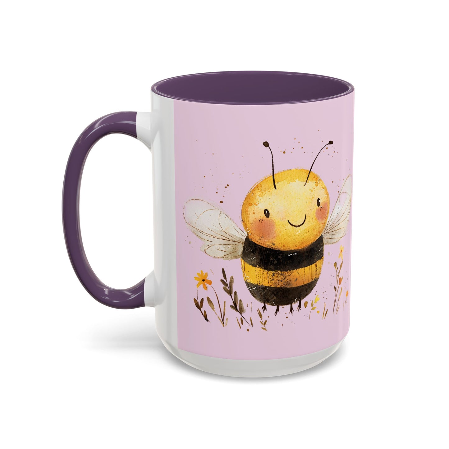 Cute Bee Accent Coffee Mug for Nature Lovers, Fun Bee Design, Gift for Friends, Bee Themed Kitchenware, Bee Lover's Mug