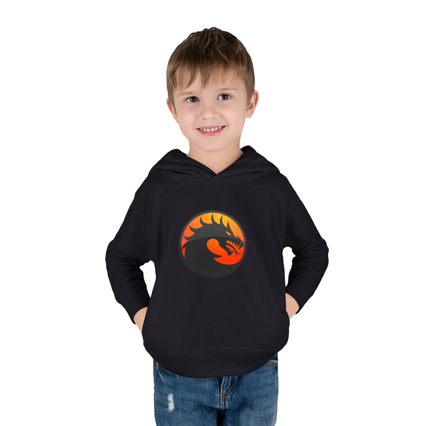 Toddler Fleece Hoodie with Dragon Design, Cozy Kids Pullover, Perfect for Playtime, Birthday Gift, Halloween Costume, Dragon Lover Apparel