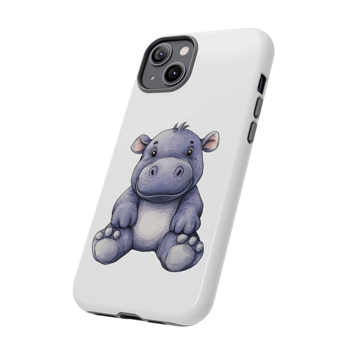 Cute Hippo Phone Case, Unique Tough Cases, Animal Lover Gift, Cute Animal Design, Baby Animal Phone Accessory