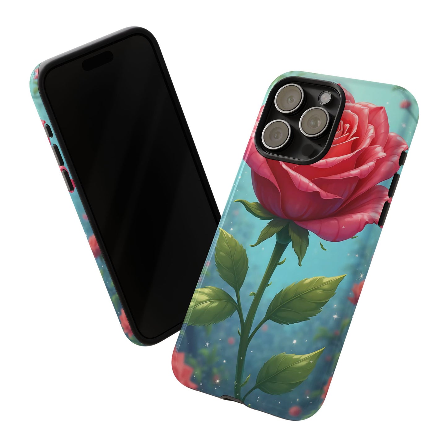 Floral Phone Case, Tough Cases with Elegant Rose Design, Stylish iPhone Cover, Rose Flower Gift for Nature Lovers, Unique Mobile Accessories