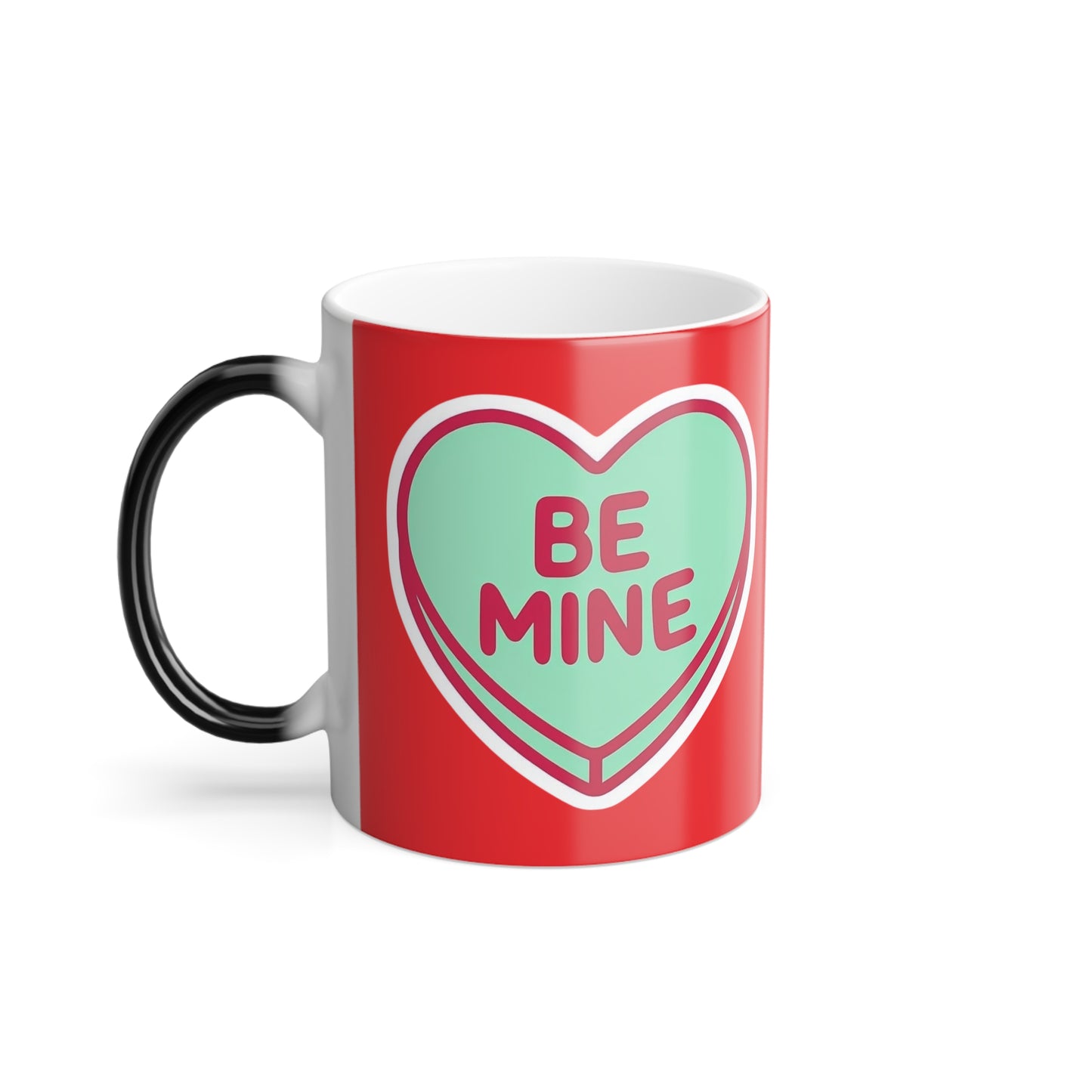 Color-Changing Mug – “Be Mine” Heart Valentine Coffee Cup, 11oz