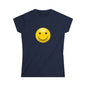 Smiley Face Women's Softstyle Tee, Casual T-Shirt, Happy Graphic Tee, Summer Shirt, Birthday Gift, Everyday Wear