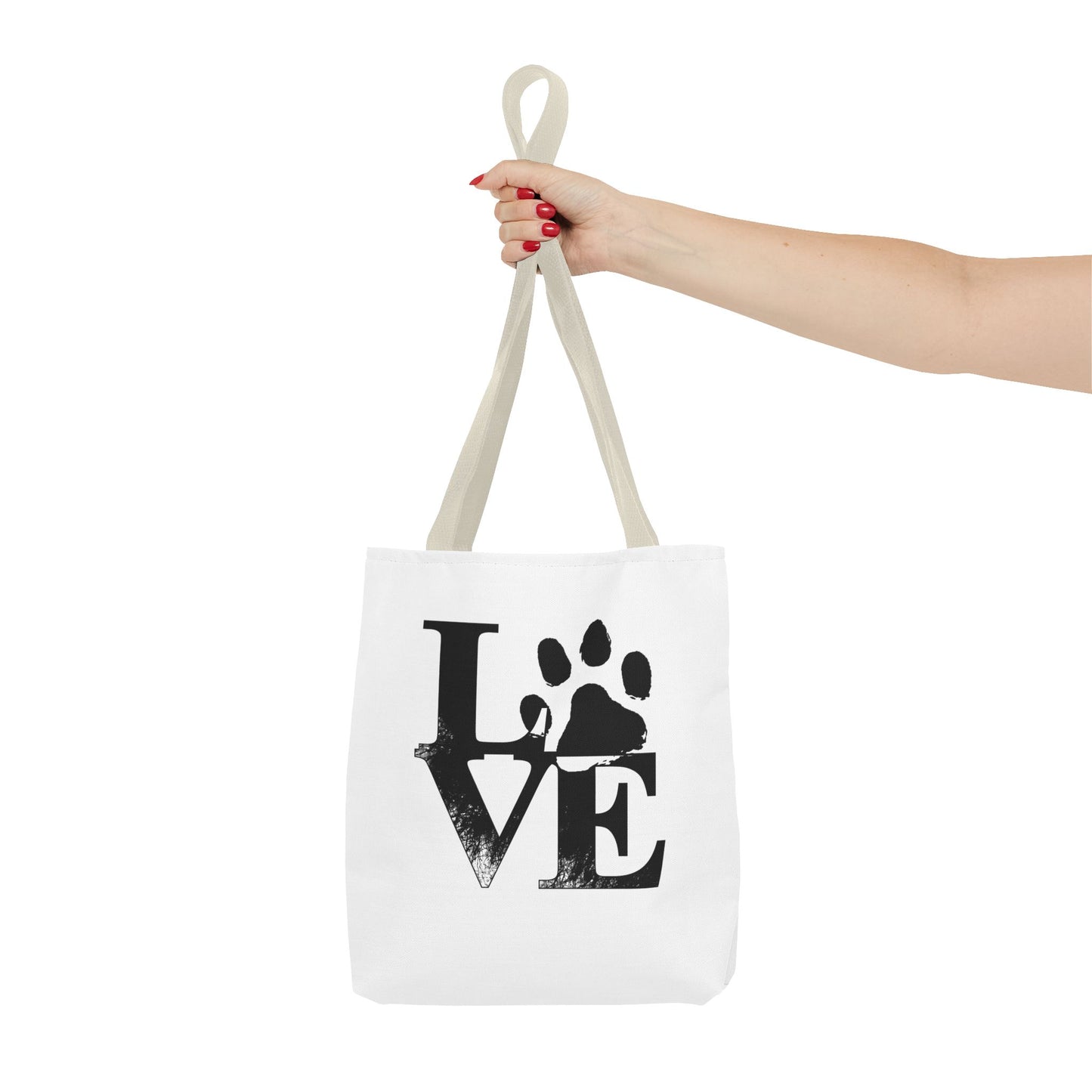 Love Paw Print Tote Bag, Pet Lover's Gift, Eco-Friendly Shopping Bag, Animal Rescue Fundraiser, Personalized Pet Tote