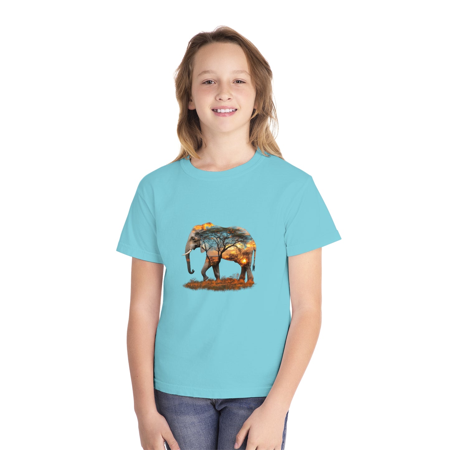 Elephant Silhouette Youth Tee | Nature Lover Shirt, Kids Wildlife Gift, Eco-Friendly Apparel, Safari Theme Tee, Adventure Clothing