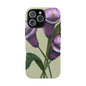 Floral Phone Case - Tough Cases, Purple Flower Design, Cell Phone Accessories, Gift for Her, Nature Lover Essentials