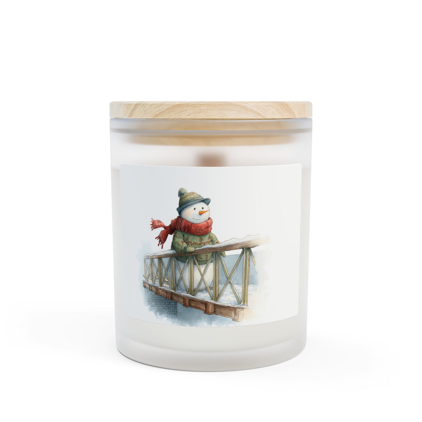 Frosted Glass Candle - Cozy Snowman Scented Candle for Winter Decor, Holiday Gift, Home Fragrance, Relaxation, Stocking Stuffer