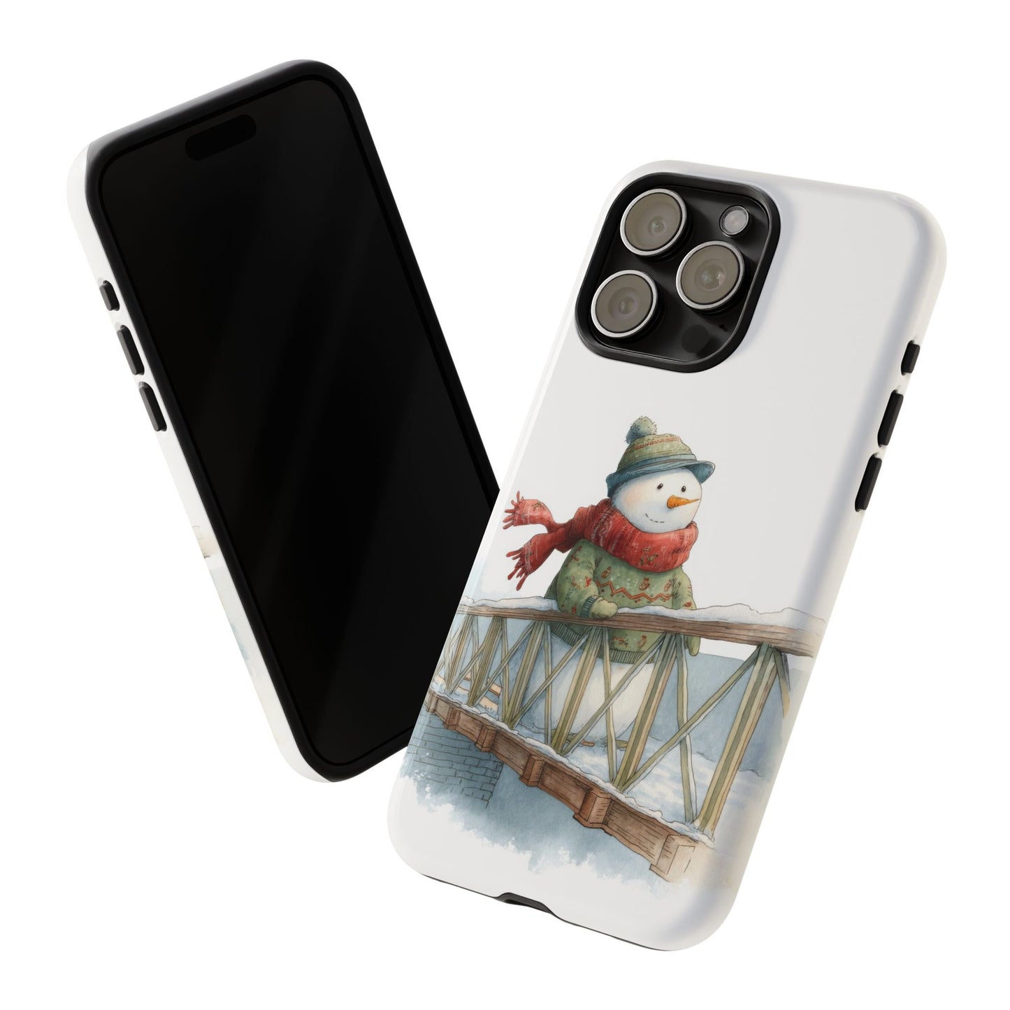 Snowman Phone Case – Winter Holiday Gift, Cute Snowman Design, Winter Accessories, Protective Phone Case, Unique Christmas Present