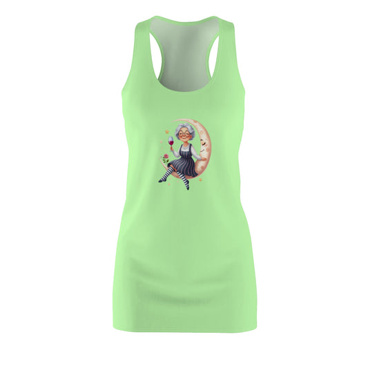 Women's Fun & Flirty Racerback Dress, Cute Summer Attire, Perfect for Parties, Vivid Color, Unique Gift Idea, Celebratory Wear