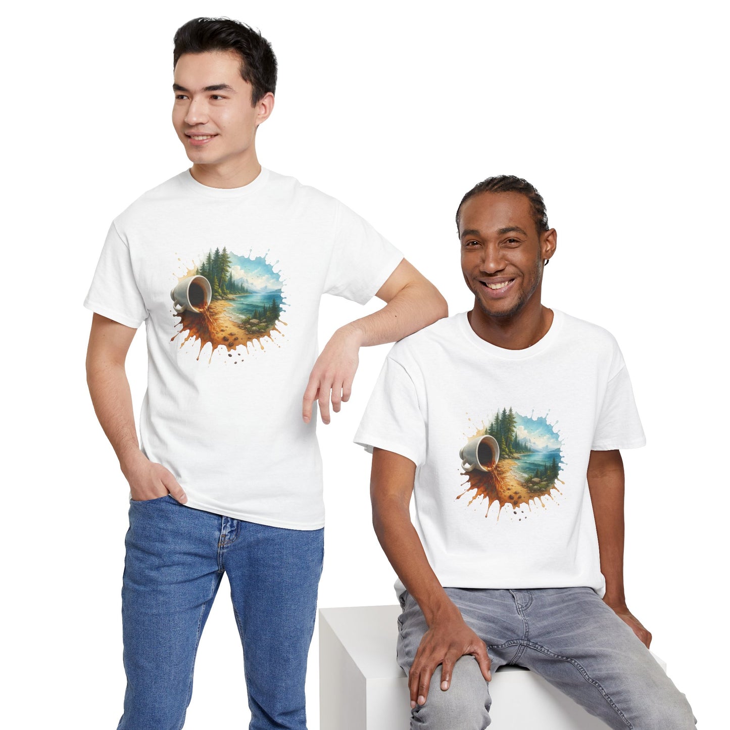 Nature-Inspired Unisex Heavy Cotton Tee, Casual Outfit, Gift for Nature Lovers, Camping Apparel, Outdoor Adventure Shirt