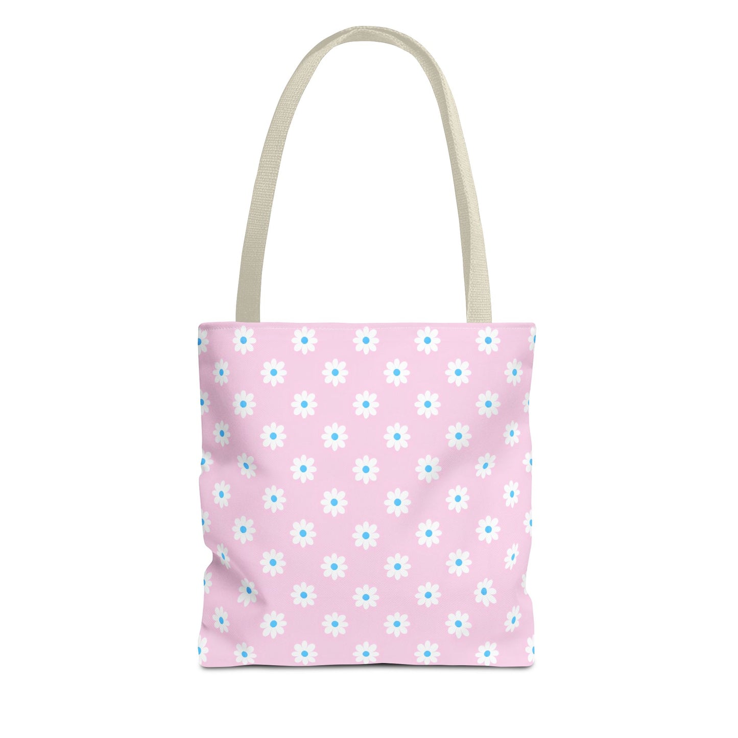 Pink Daisy Pattern Tote Bag — Floral Everyday Canvas Shopper