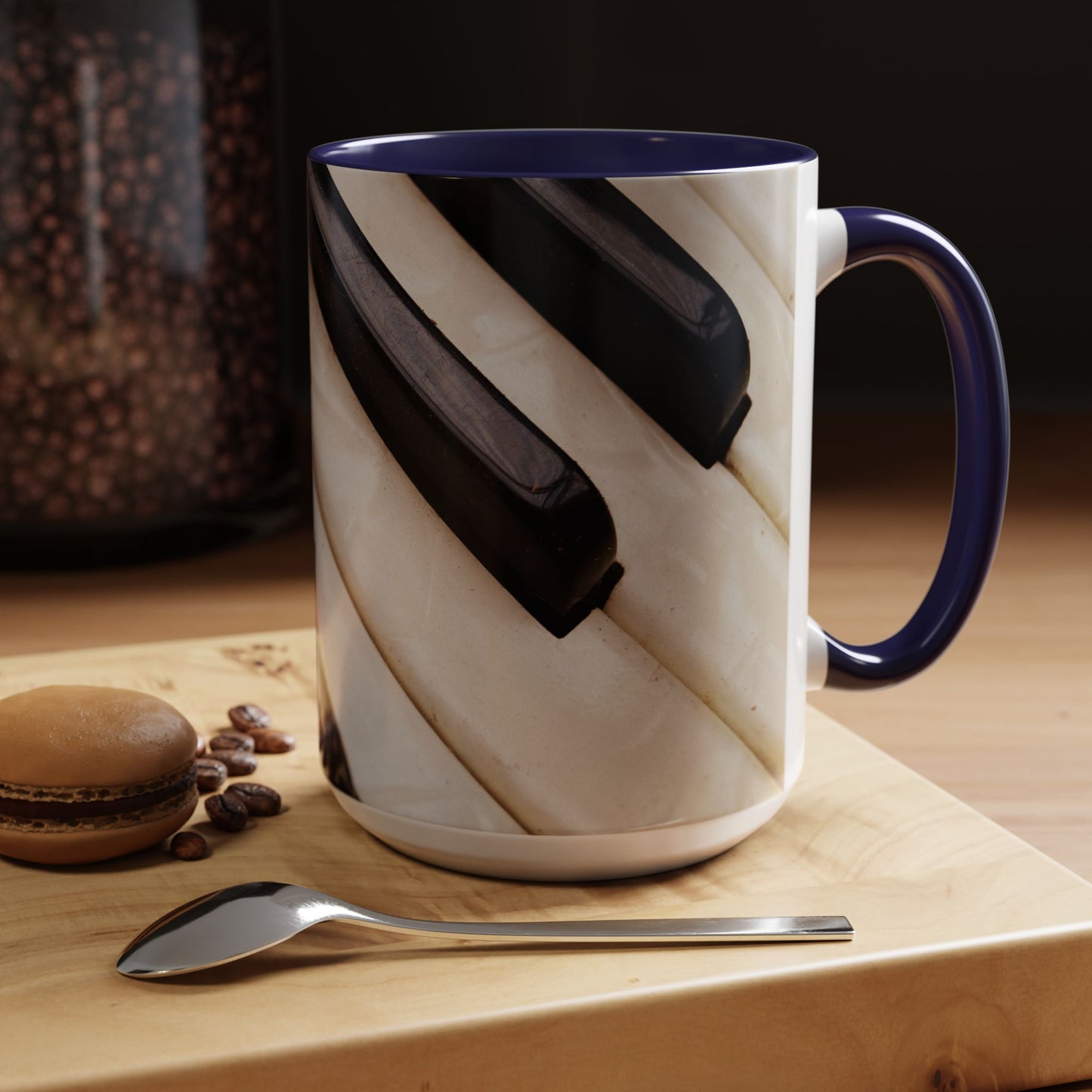 Musical Accent Coffee Mug | Piano Design, Coffee Lover Gift, Musician Mug, Stylish Drinkware, Home & Office Decor