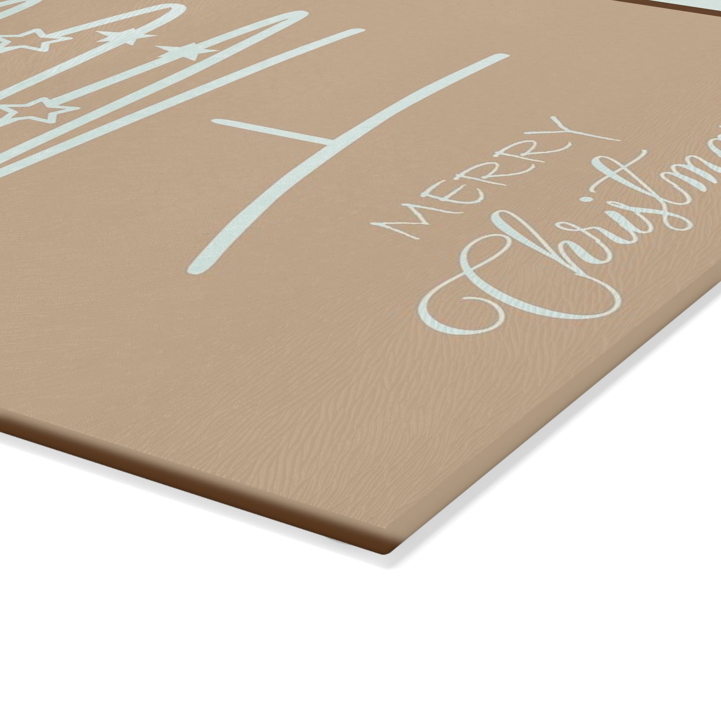 White Star Scribble Christmas Tree Glass Cutting Board