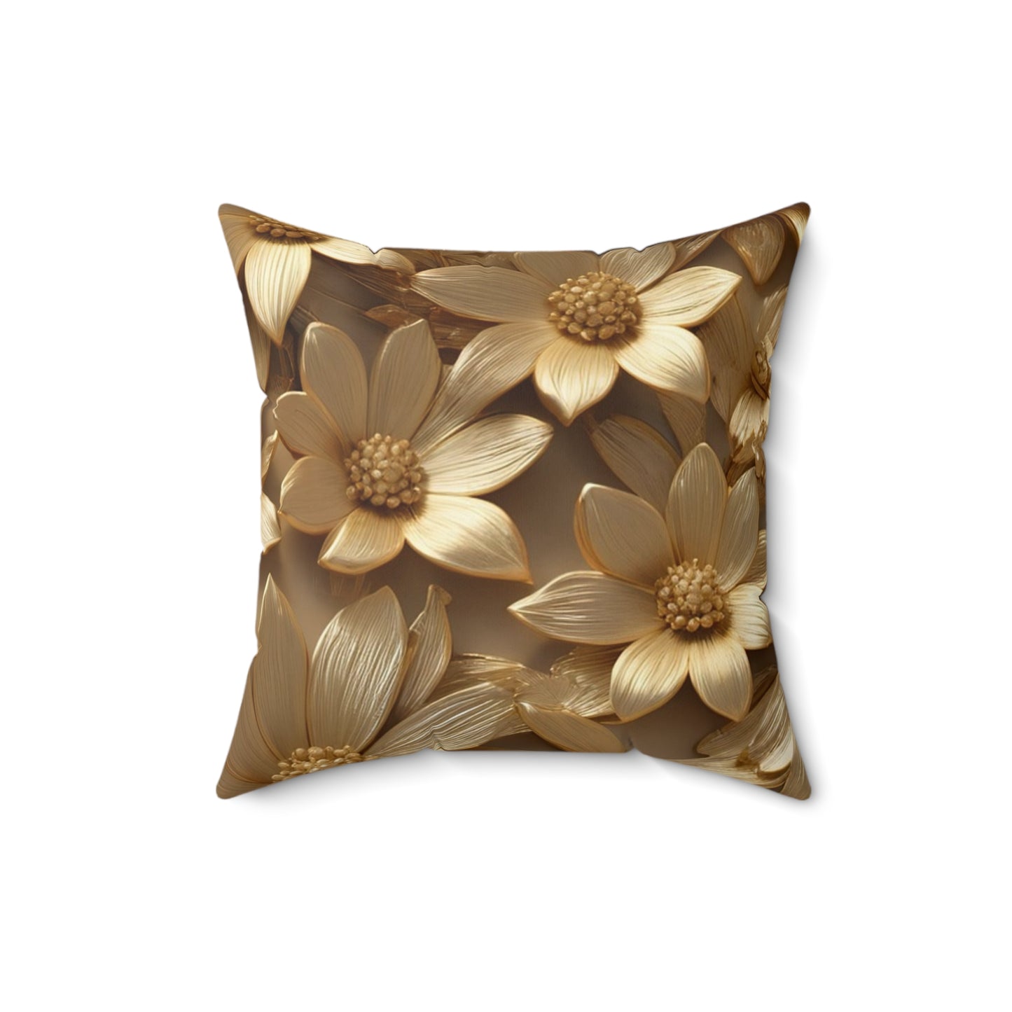Elegant Floral Square Pillow for Cozy Home Decor, Boho Accent Pillow