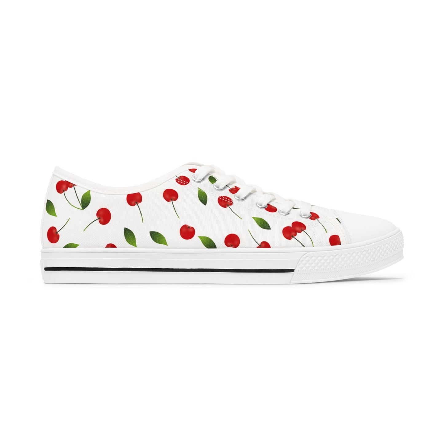 Cherry Print Low Top Sneakers — Women's Cute Summer Casual Shoes