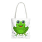 Cute Frog Tote Bag, Eco-Friendly Shopping Bag, Fun Gift for Kids, Frog Lovers, Bag for Nature Outings, Unique Frog Design