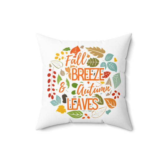 Autumn Leaves Decorative Pillow, Cozy Fall Decor, Seasonal Home Accent, Thanksgiving Gift, Pumpkin Spice Vibes