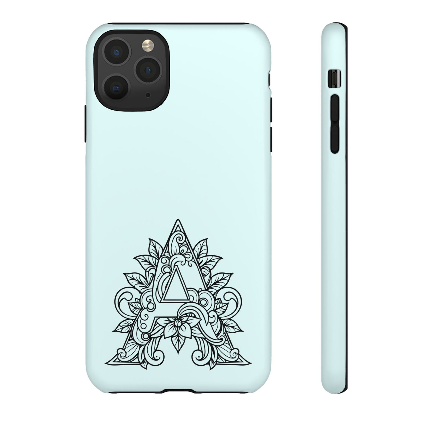 Personalized Tough Phone Case, Floral Monogram Cell Phone Cover, Custom Protective Case, Unique Gift, Birthday, Graduation