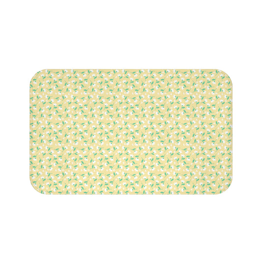 Sunny Floral Bath Mat, Vibrant Bathroom Decor, Non-Slip Mat, Home Gift, Spring Vibes, Eco-Friendly Mat