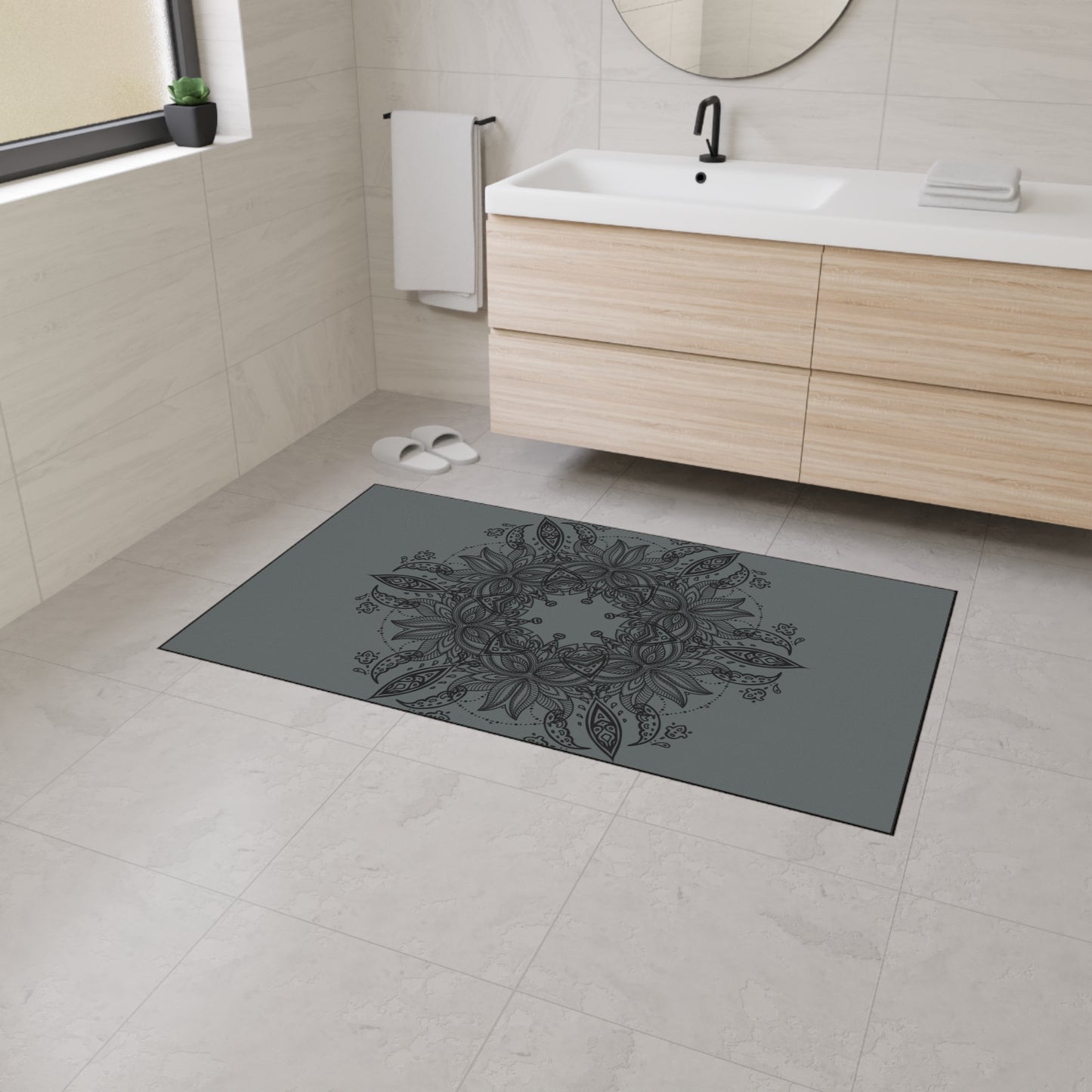 Decorative Mandala Floor Mat — Heavy Duty Non‑Slip Entry Rug