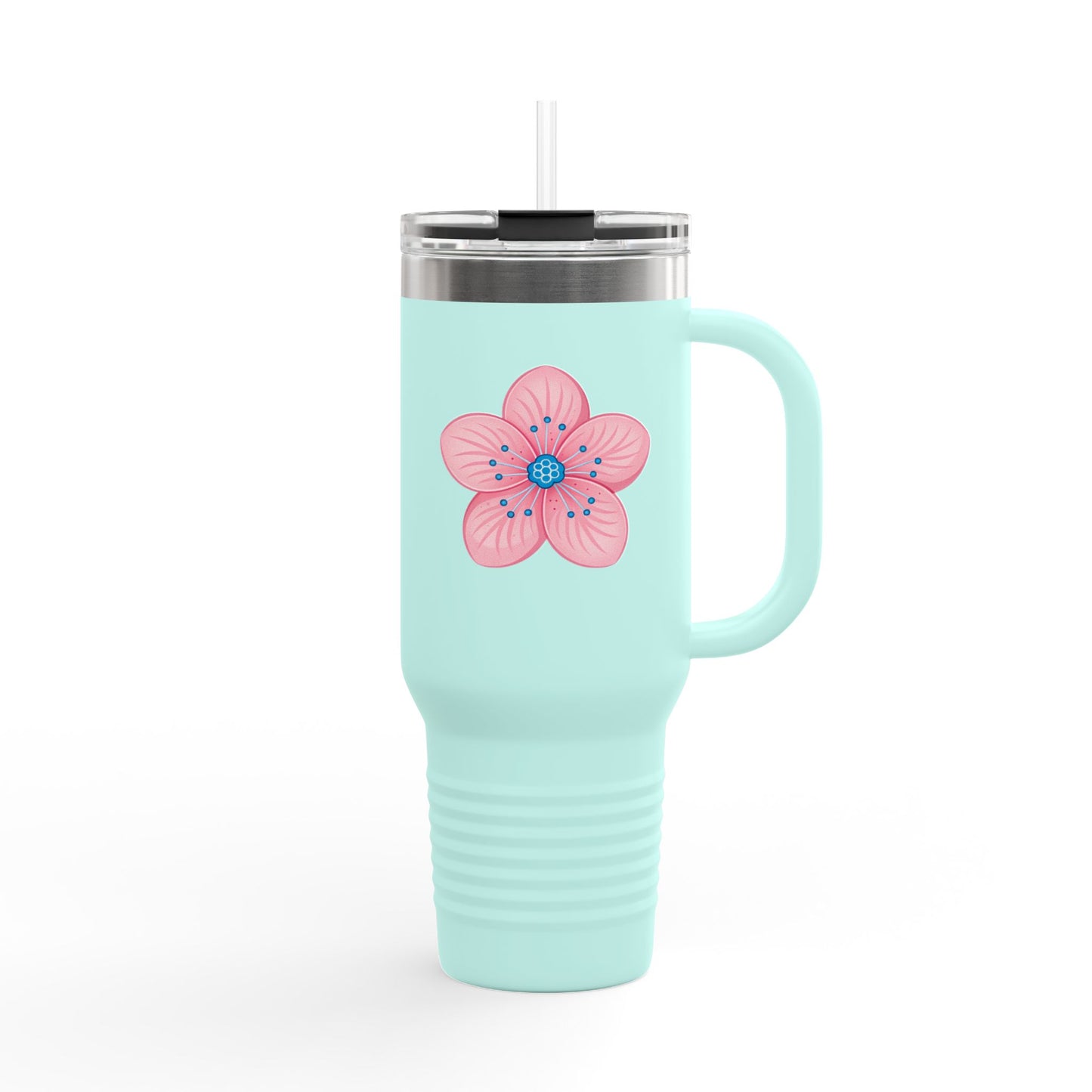 Charming Floral Insulated Travel Mug | 40oz Coffee Cup, Personalized Gift, Summer Hydration, Eco-Friendly Drinkware, Perfect for Road Trips