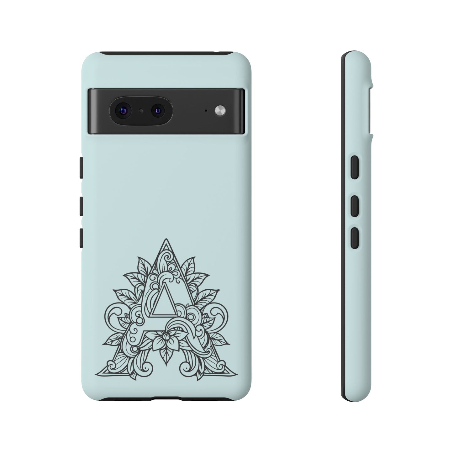 Personalized Tough Phone Case, Floral Monogram Cell Phone Cover, Custom Protective Case, Unique Gift, Birthday, Graduation