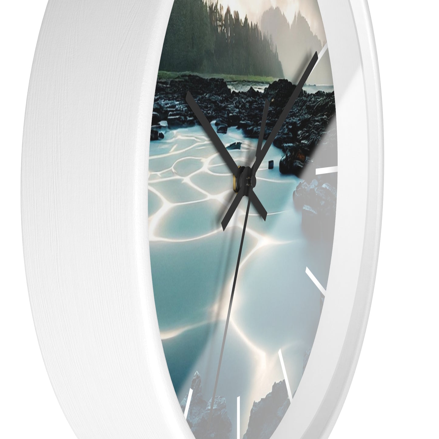 Serene Nature Wall Clock - Tranquil Home Decor for Nature Lovers, Modern Timepiece for Gifts, Office, Living Room, Quartz Clock