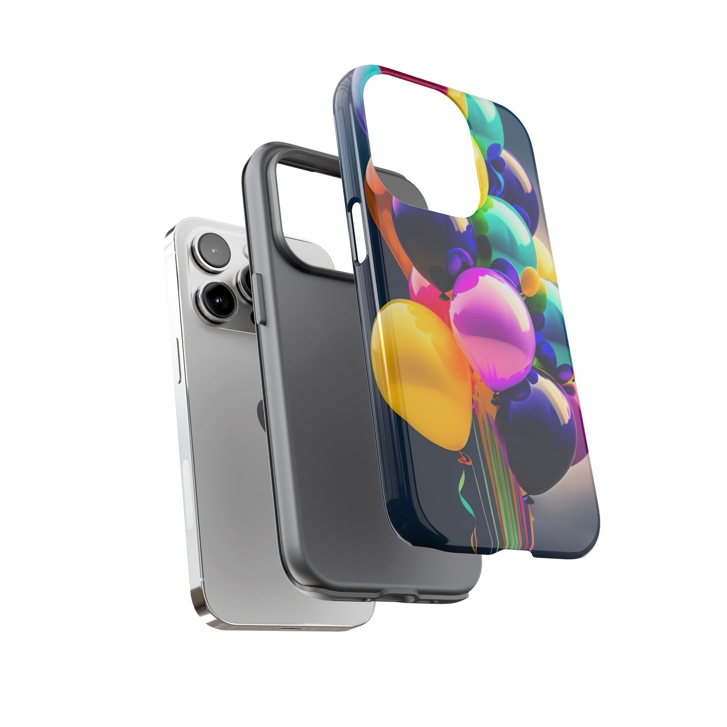 Colorful Balloon Tough Phone Case — Vibrant Party Balloons Protective Cover