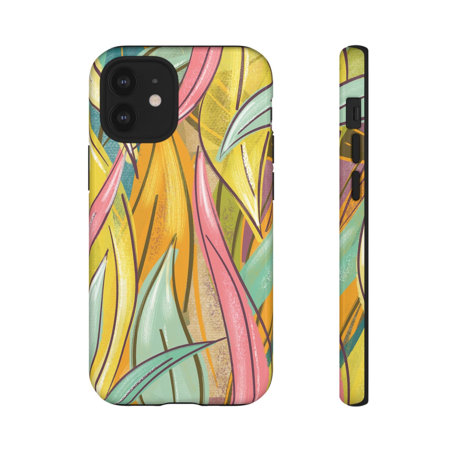 Vibrant Phone Case with Colorful Leaf Design, Tough Cases for Nature Lovers, Eco-Friendly Gift, Summer Vibes, Floral Phone Cover