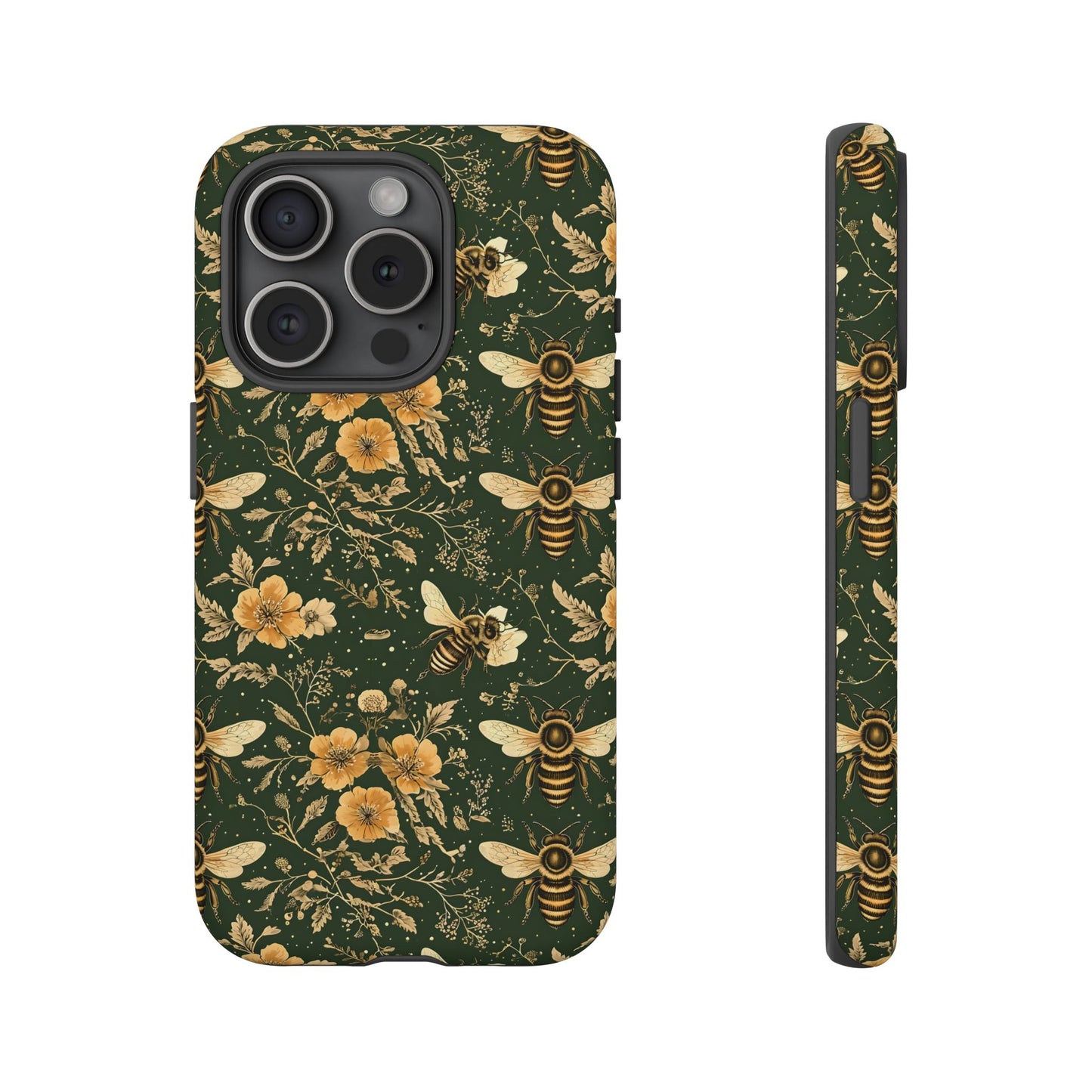 Nature-Inspired Phone Case, Tough Cases for Nature Lovers, Floral Bee Design, Eco-Friendly Gift, Summer Vibes, Trendy Phone Accessory,