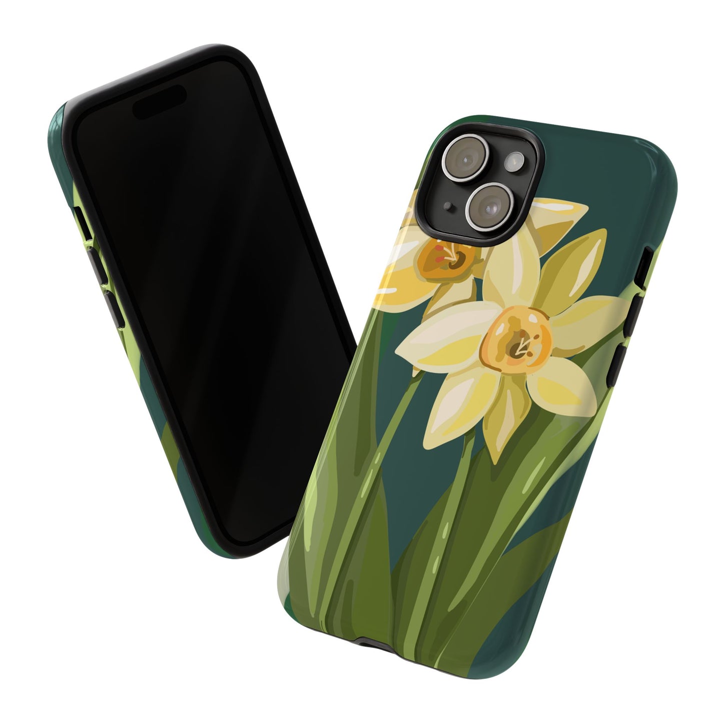 Floral Phone Case - Yellow Daffodil Design, Tough Phone Cover, Spring Decor, Floral Gift, Nature-Inspired Accessories