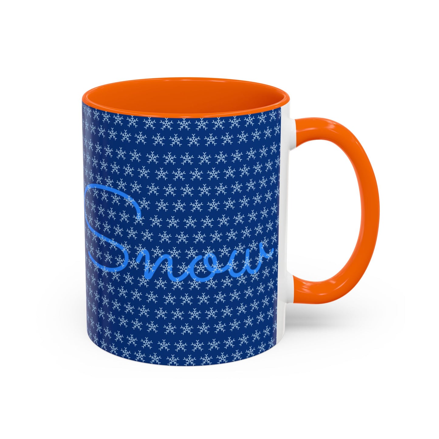 Snowy Night Accent Coffee Mug - Cozy Winter Drinkware, Seasonal Gifts, Holiday Décor, Comfortable Sipping, Blue Design
