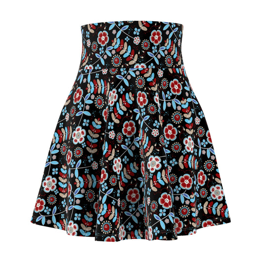 Floral Women's Skater Skirt - Vibrant Spring Fashion, Boho Chic Outfit, Festival Attire, Everyday Wear, Perfect for Summer Days