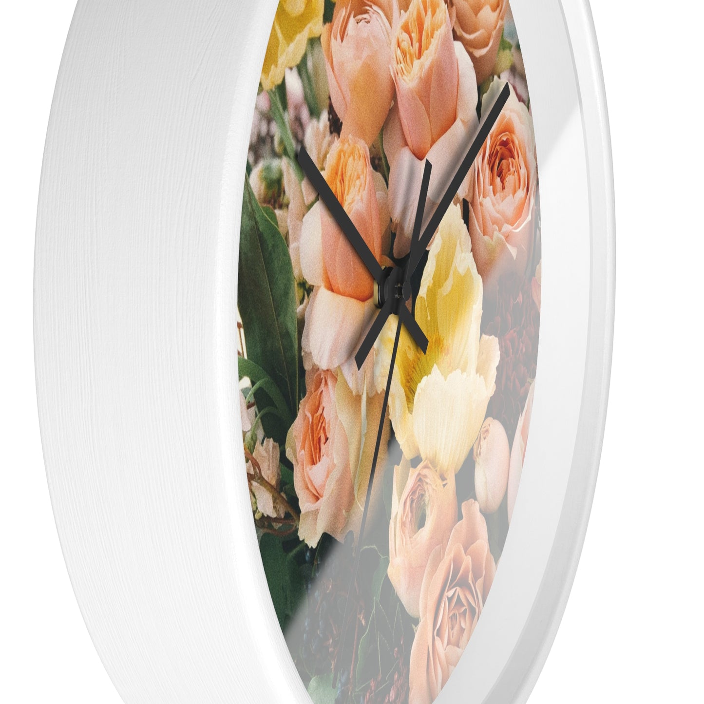 Floral Wall Clock - Elegant Home Decor, Flower Decor, Gift for Flower Lovers
