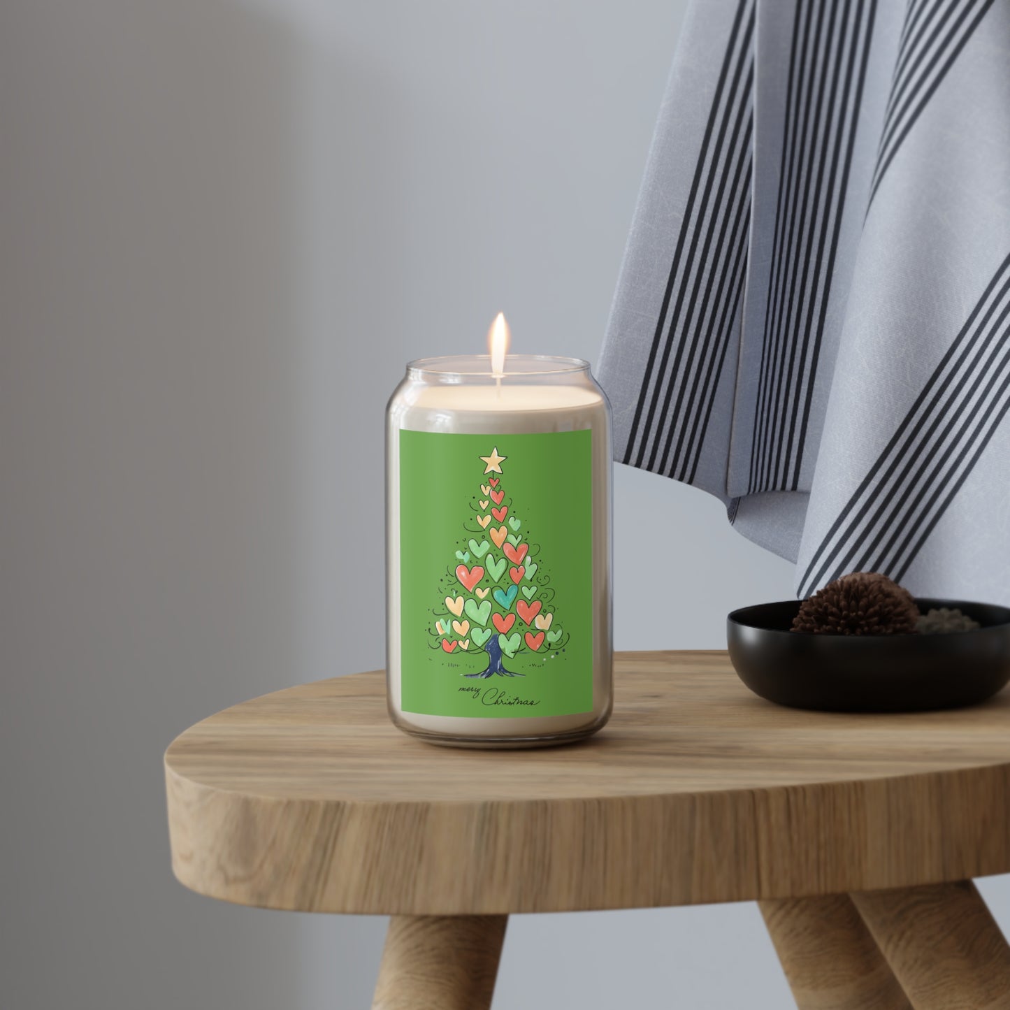 Christmas Scented Soy Candle - 13.75oz Heart Tree Design