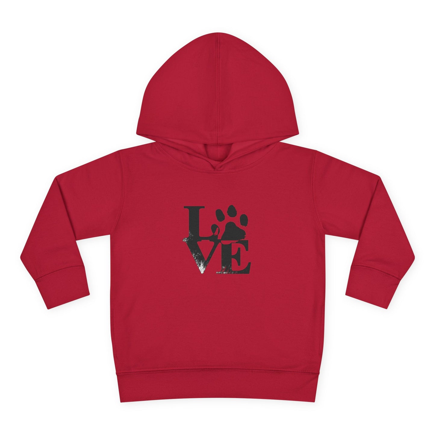 Paw Print Love Toddler Fleece Hoodie, Cute Kids Sweatshirt, Animal Lover Gift, Pet Lover Apparel, Cozy Toddler Hoodie