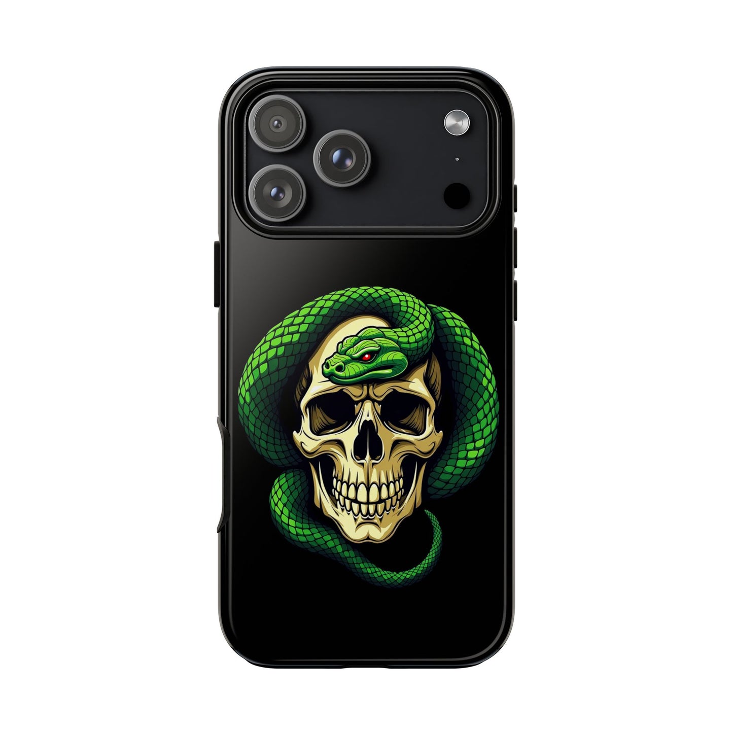 Skull & Snake Phone Case | Tough Cases, Protective Cover, Edgy Phone Accessories, Gothic Gift, Halloween Decor