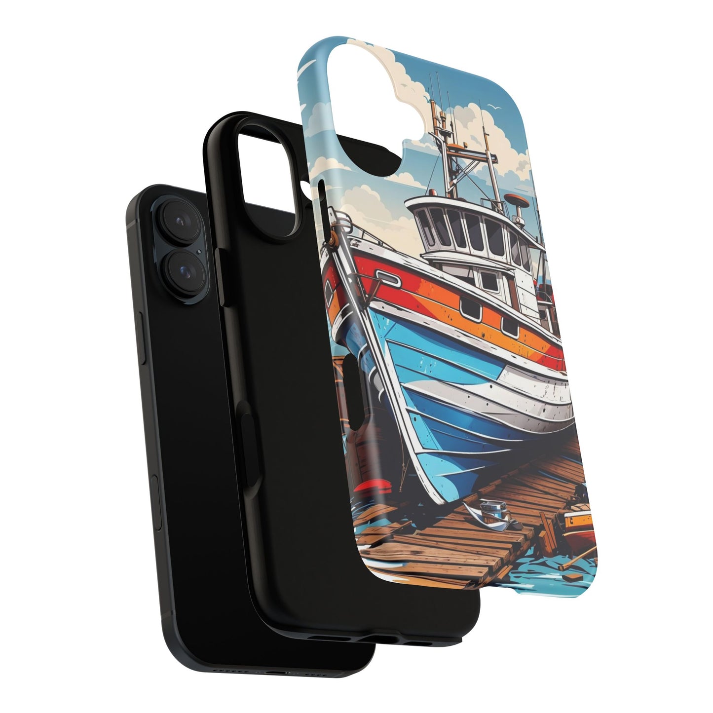 Colorful Fishing Boat Phone Case | Nautical Gift, Marine Design, Coastal Aesthetic, Summer Vibes, Sea Lover's Accessory