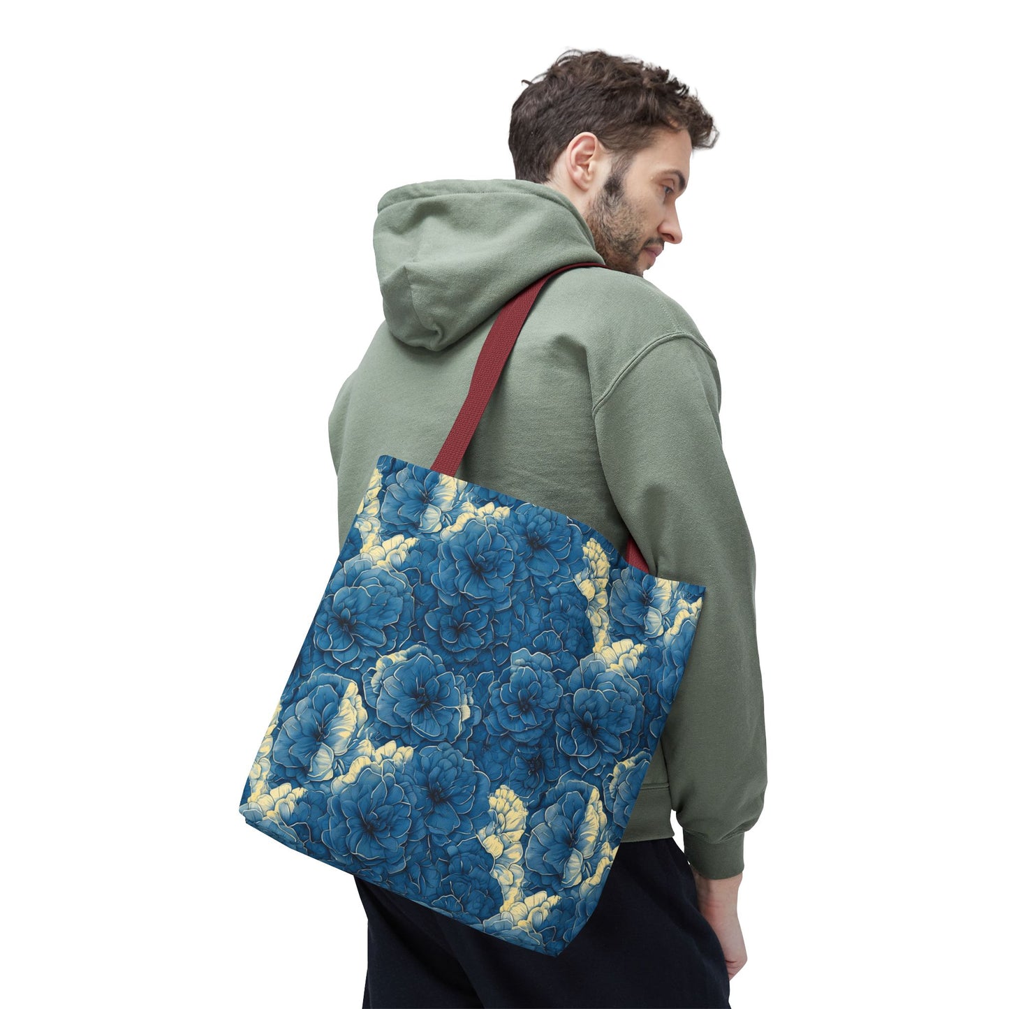 Floral Blue Peony Tote