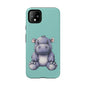 Cute Hippo Phone Case, Tough Phone Cover, Fun Animal Case, Gift for Kids, Cute Decor, Birthday Present