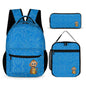 3 Pcs School Backpack Set for Kids (Backpack, Kid's Insulated Lunch Bag & Pencil Case Organizer) Monkey