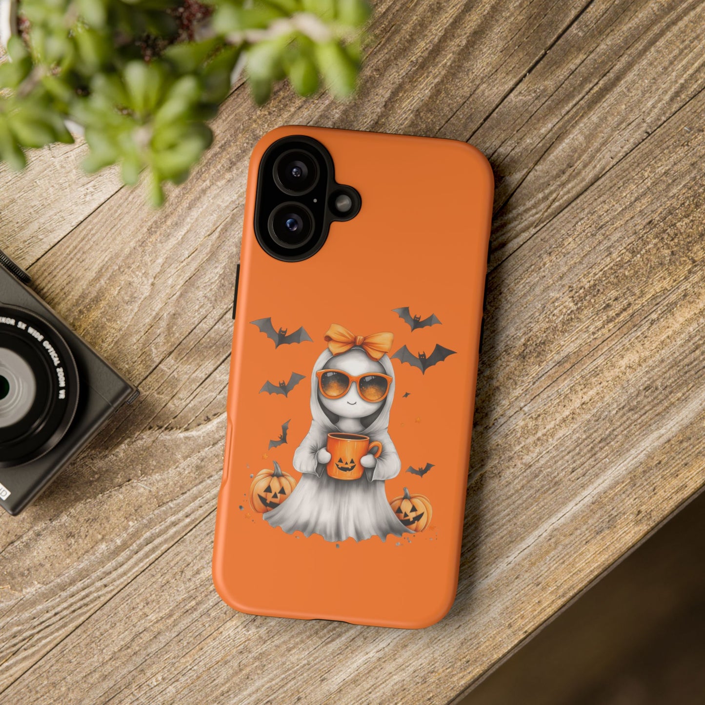 Halloween Ghost Phone Case, Cute Cat Ghost Case, Autumn Phone Cover, Spooky Season Gift, Trick or Treat Case