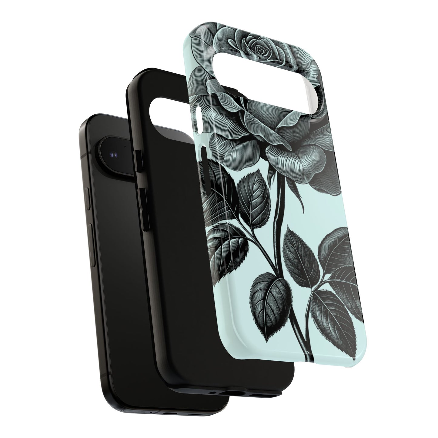 Elegant Floral Phone Case, Tough Cases for iPhones, Black Rose Design, Gift for Her, Stylish Phone Cover, Birthday Gifts
